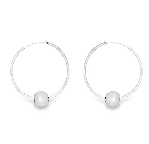 Silver Ball Hoops